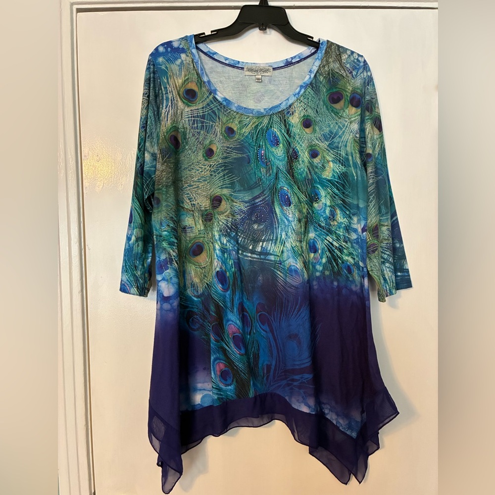 Closet Multicolor Peacock Print Tunic